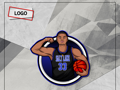 CUSTOM LOGO basket basketball basketball player branding custom logo design flat logo mascot streamer team vlog youtube channel youtuber