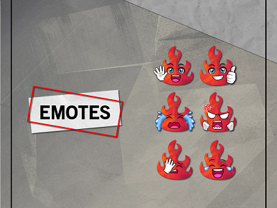 FIRE branding cartoon design emotes emotes for twitch fire fire emote illustration logo mascot streamer twitch emotes ui vector youtube channel youtuber