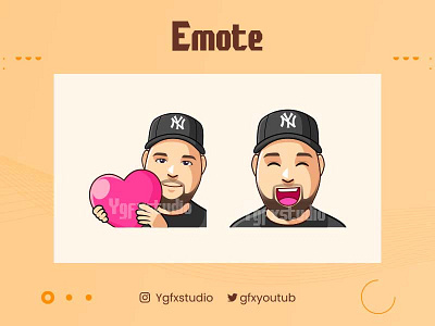 LOVE EMOTE branding custom design emotes happy illustration logo love love emotes man mascot smile streamer twitch emotes ui vector youtube channel youtuber