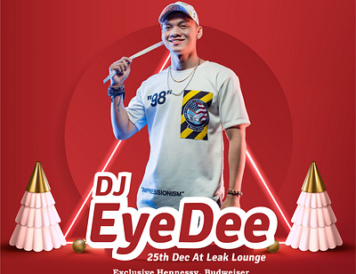 Poster DJ EyeDee Christmas band design graphic design khmer music photoshop
