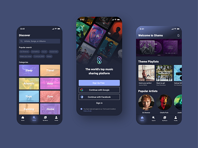 Modern Music App design illustration music ui ux