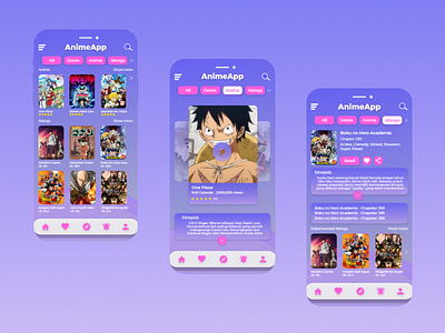 Anime App Design With Linear Gradient Color by Misrul Aziz ...