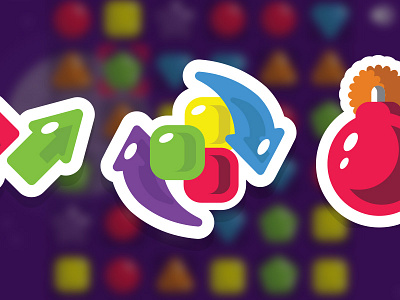 Powerup icons for Shape Shift (Match 3) Game icons logo