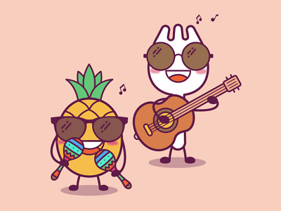 Spork and pineapple team at Google illustration