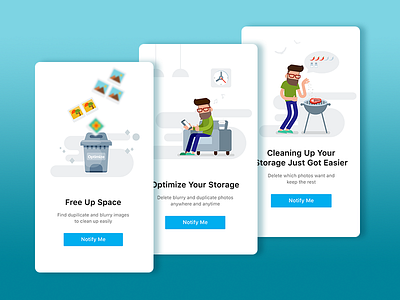 The Notification for our new feature_Storage optimization uiuxmobilegraphicillustration