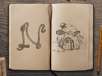 Letterform & Mushroom house