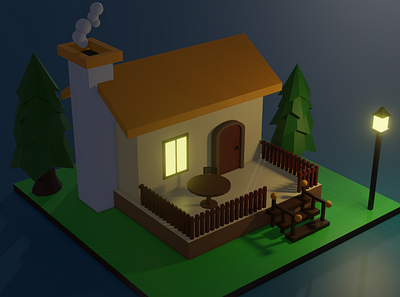 3D Low Poly House 3d blender design house illustration low poly render