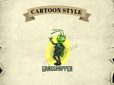 GRASSHOPPER branding design illustration logo retro ui vector vintage vintage logo