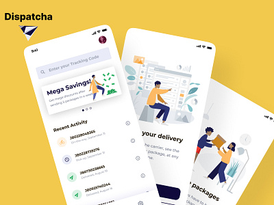 Dispatcha- Delivery App app design mobile ui