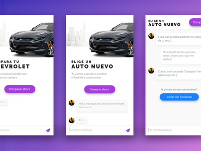 Chat Assitant car ui chat contextual chats new car