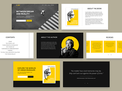 Haruki Mukami's Book Landing Page. Design and Build book concept design figma landing page ui ux web webflow