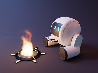 Robo-cuty 💙 3d art 3d artist 3d ilustration 3d model 3dartwork blender3d cartoon illustration character charecter design illustration low poly lowpoly lowpoly3d lowpolyart robot