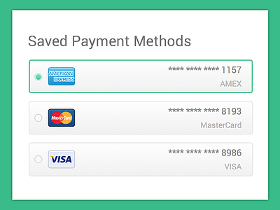 Saved Payment Methods