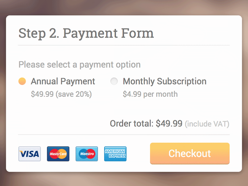 Payment Form - Grid Animation