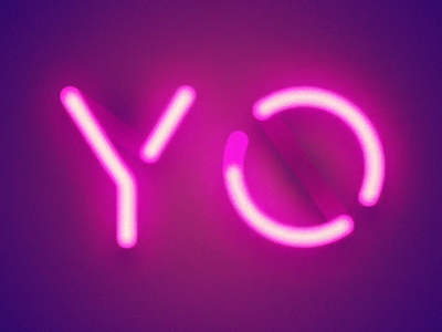 Yo Dribble after effects animated gif animography motion graphics neon radiate signage typography