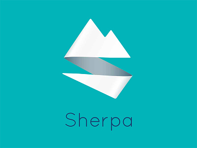 Sherpa branding logo mountain paper