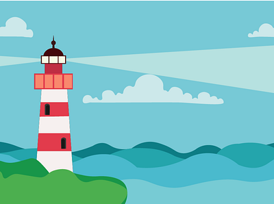 Lighthouse design illustration