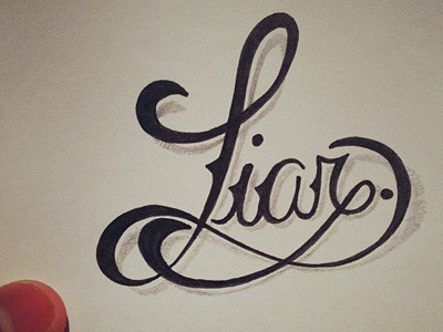 Liar lettering type typography