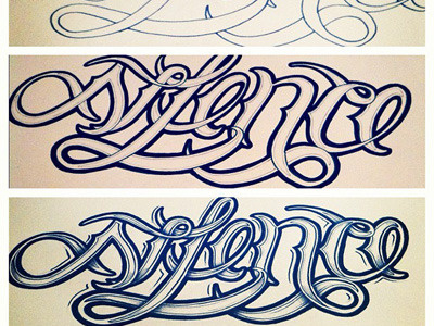 Silence lettering type typography