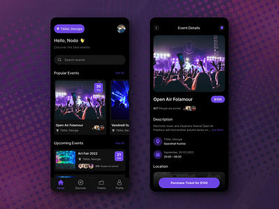 Event App ✨ app concert event mobile music player popular ticket ui ux
