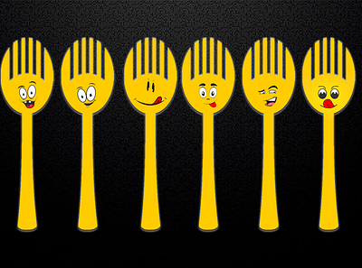 Funny Fork branding design illustration vector