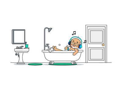 In-App Animation: Jamming out Bathtub design