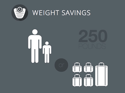 Weight Savings - Infographic Animation (Gif) #2 animation aviation css design keyframe luggage people pounds ui web weight