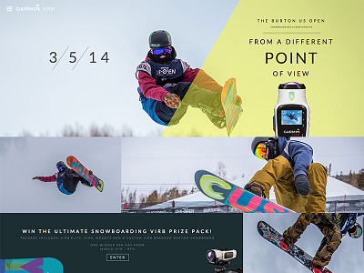 Burton US Open Snowboarding Page design garmin landing page responsive snowboarding ui ux virb web design