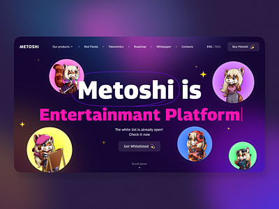 ⚡ Metoshi NFT Landing ⚡ animation app branding design graphic design illustration logo typography ui ux