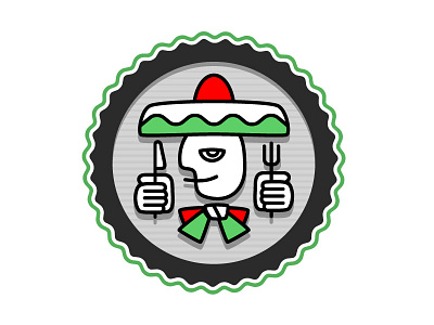 Los Compadres aztec food line art logo mexican vector