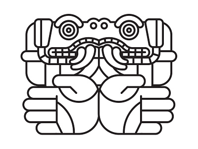 Coatlicue aztec coatlicue icon line art vector art