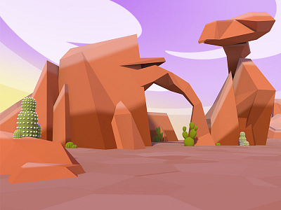 Desert 3d desert environment gameart lowpoly perspective
