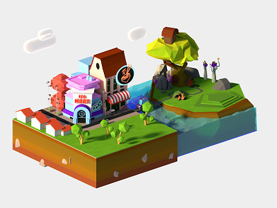 City city game art lowpoly