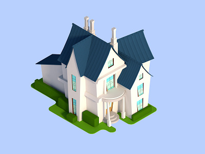 Country Mansion gameart house lowpoly mansion