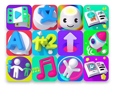 Iconset Kizipad animation cartoon icon interactive kids rocket science