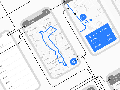 Transporte MID wireframe navigation transport wireframe