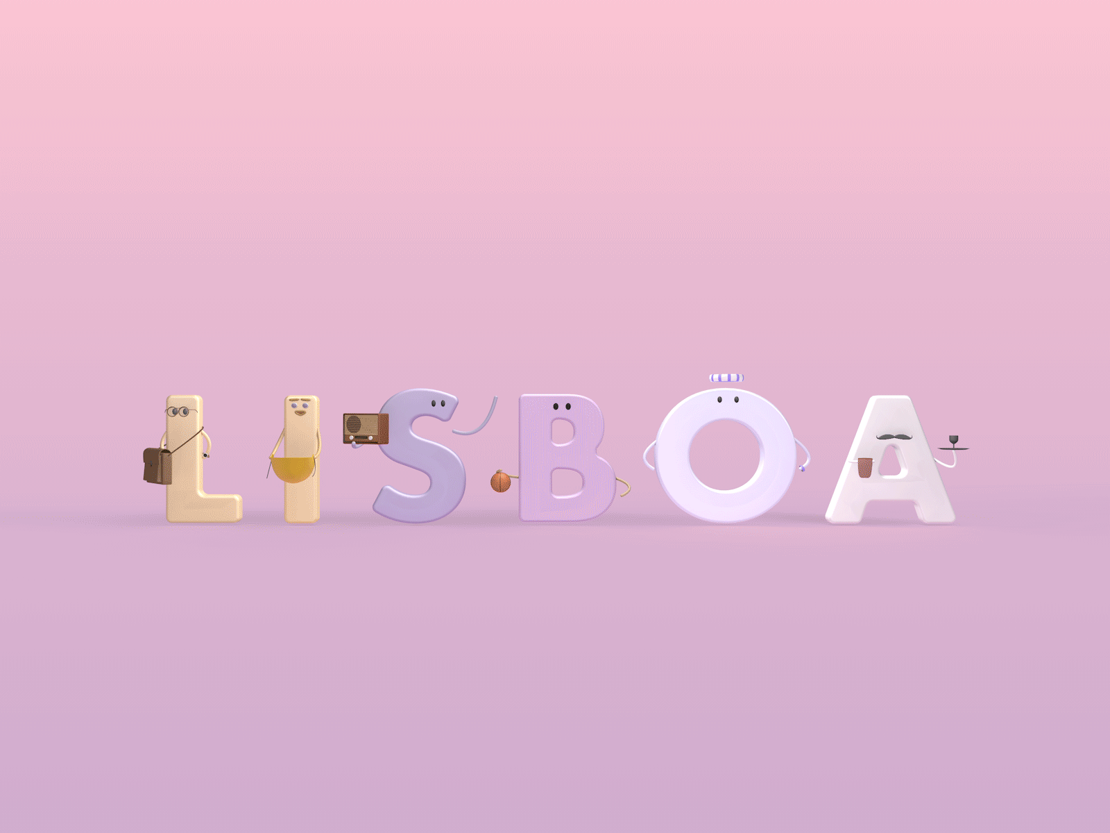 Lisboa 3d after effects animation character cinema 4d colors gif graphicdesign illustration lisboa lisbon motion graphics