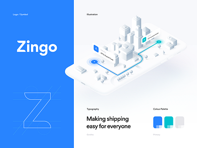 Zingo Styleguide brandbook branding design graphics guidelines illustration isometric logo marketing mockup shipping tool ui ux