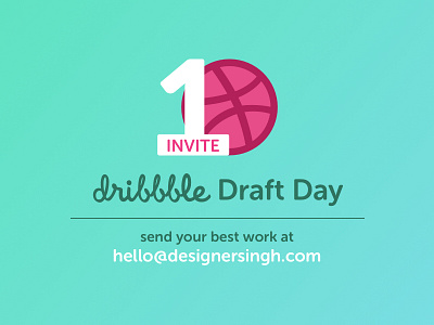 Dribbble Draft Day - 1 Invite dribbble invite invite to be drafted