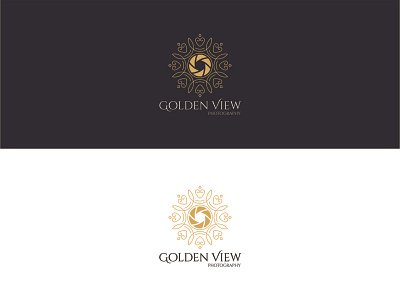 Golden View Photography Logo decorative minimal photography logo
