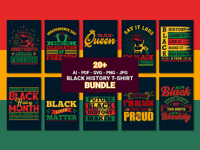 Black history Month typography t-shirts design vector