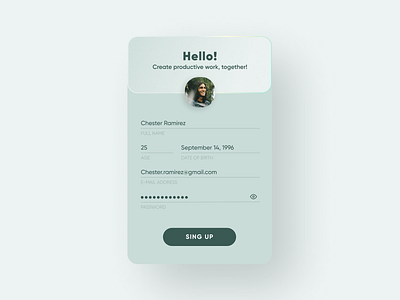 Sign Up app design interaction interface ui ui design visual design