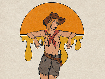 Sweetheart of The Rodeo album art art cowgirl design illustration illustrator procreate psychedelic retro tattoo