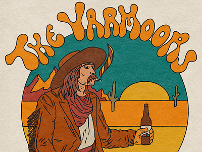 Wayward Cowboy - Merch Design album cover art design illustration illustrator merch design merchandise procreate psychedelic