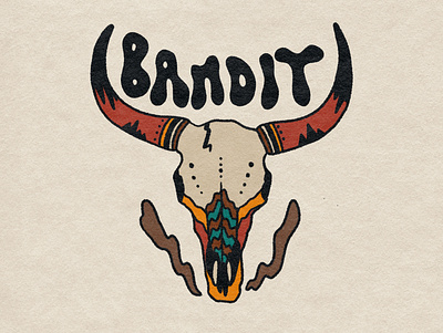 Bandit Logos branding cowboy design illustration illustrator logo psychedelic retro skull skull art tattoo