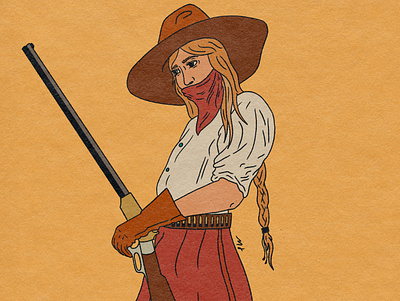 Shotgun Annie art cowgirl design illustration illustrator old west procreate retro tattoo