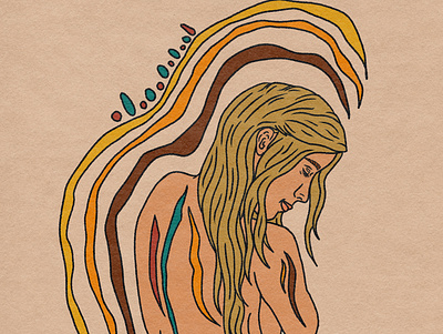 Protect and Ground design digitalart illustration illustrator nudeart portrait art procreate psychedelic retro tattoo