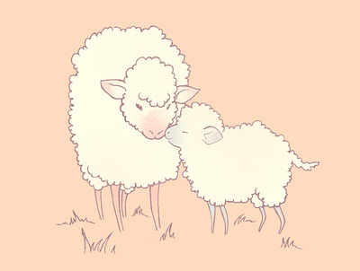 Easter Sheep animal rights digital color easter hand drawn illustration lamb sheep vegan vegetarian