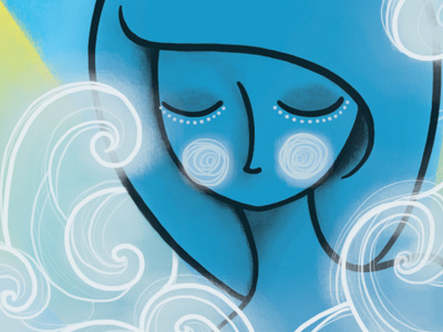 clareza blue girl illustration light