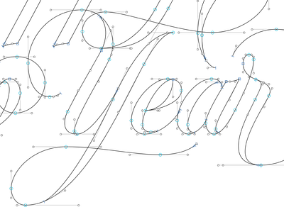 Happy New Year Beziers bezier bezier curves design glyphs glyphsapp handle handletter letter lettering script type typogaphy vector